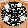 thumbnail image 2 of Halloween Skull Crossbones Pattern Round Fitted Tablecloth with Elastic Edge,Dining Table Cover Waterproof,Outdoor Round Tablecloth for Camping,Dining,Indoor and Outdoor, 2 of 7