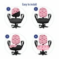 thumbnail image 4 of Love Office Chair Slipcover, Pattern with Silhouettes of Angel Heart Bird and Calligraphic Text Love Art Print, Protective Stretch Decorative Fabric Cover, Standard Size, Rose Pink, by Ambesonne, 4 of 5