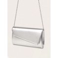 thumbnail image 3 of Women's Metallic Envelope Clutch Bag, Elegant Silver Evening Purse for Wedding, Cocktail, Party and Formal Events, 3 of 7