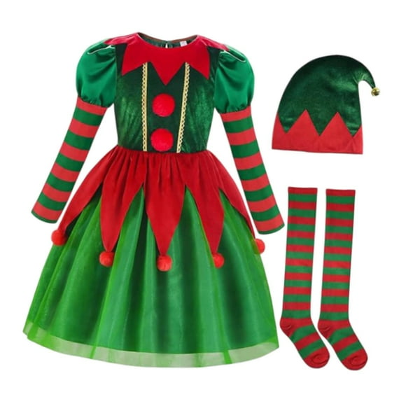 Conjunto de ropa de disfraz de navideño para fiesta, actuación en el escenario, cumpleaños, festival