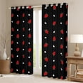 thumbnail image 2 of Homewish Sweet Strawberry Curtains Pack of 2 (42x84 Each),Winter Fruit Curtains Blackout,Red Black Bedroom Curtains For Girls Kids,Ultra Soft Home Decor, 2 of 6