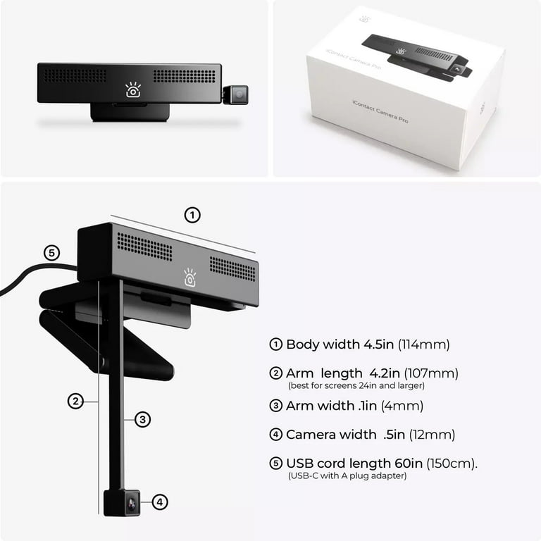 iContact Camera Pro 4K Webcam ウェブカメラ 高画質 iContact Camera Pro + 4K 8.3 MP Webcam with Retractable Arm and