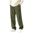 thumbnail image 2 of Fanshiluo Men's Corduroy Wide Leg Casual Pants, Elastic Waist Straight Loose Fit Trousers,XXL,Big and Tall Men, 2 of 6