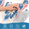 thumbnail image 3 of Yayeee Kitchen Curtains Tier Pair Light Filtering 27"x24" Rod Pocket Short Cafe Window Panel, Navy Blossom Mosaic, 3 of 7