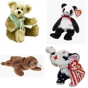Assorted Ty Beanie Baby 4 Pack Bundle: Ty Attic Treasure - Olivia The Bear, Ty Beanie Babies - Fortune the Panda Bear, TY Beanie Baby - CUBBIE the Bear, TY Beanie Baby - RIGHTY 2000 the Elephant 6.5 i