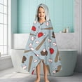 thumbnail image 6 of Blue Baseball Gear Pattern Hooded Bath Towel，60"x35" for Ages 3 To 12 Kids, Quick Dry Lightweight Soft Microfiber Hood Beach Towel Cover Up for Kids, 6 of 7