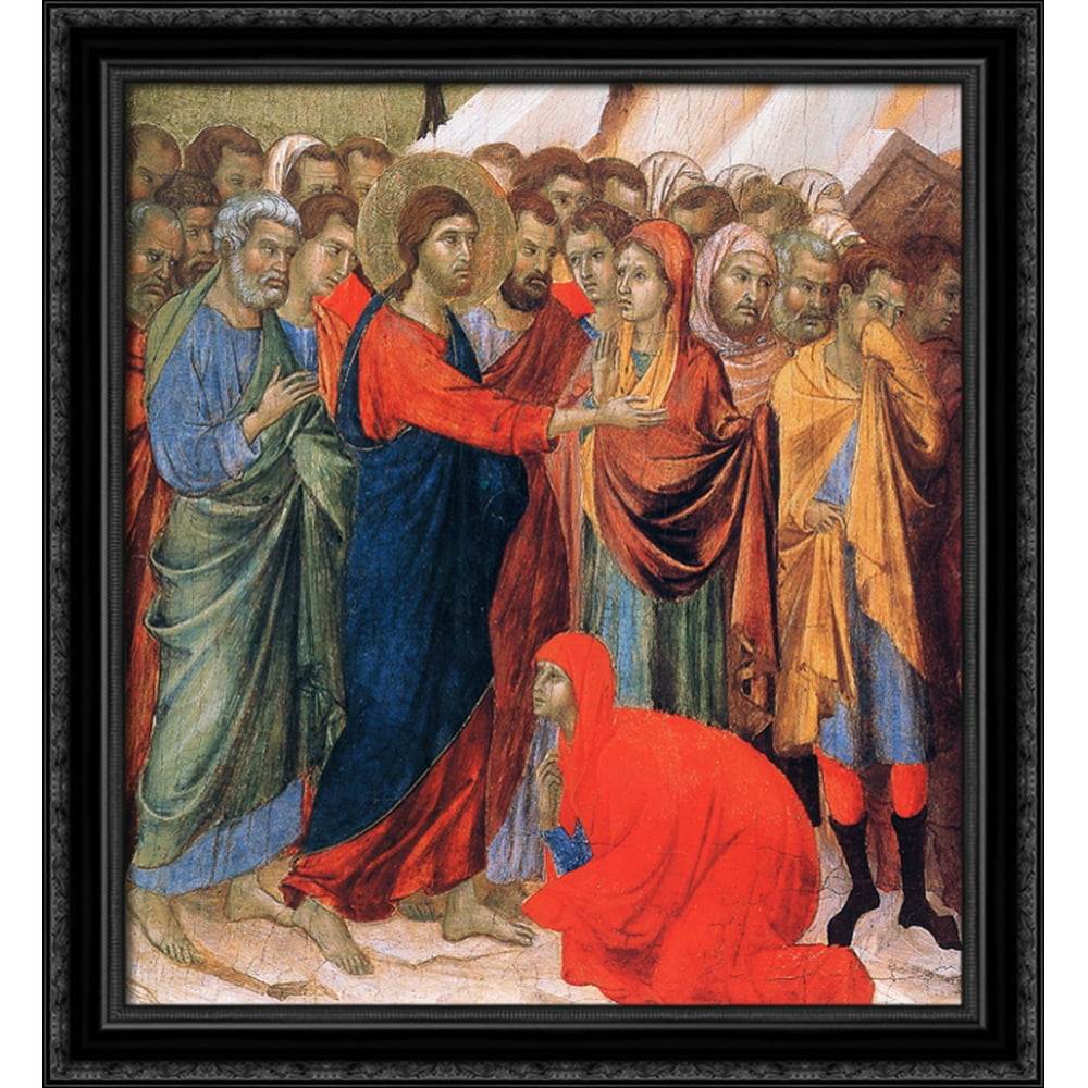 Raising of Lazarus (Fragment) 28x30 Large Black Ornate Wood Framed ...