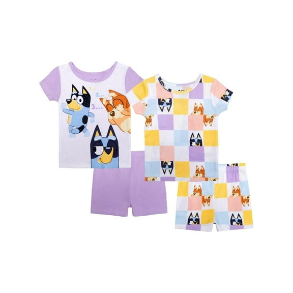Bluey Toddler Girls Short Sets Pajamas, 4-Piece - Assorted