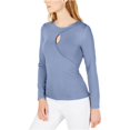 thumbnail image 1 of Blusa con cierre de ojo de cerradura Vince Camuto para mujer azul X-Large, 1 of 2