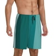 thumbnail image 2 of Kdxio Teal Color Print Mens Sleep Shorts Bottoms Soft Comfy Pajama Wear Pants with Drawstring Pockets, 2 of 5
