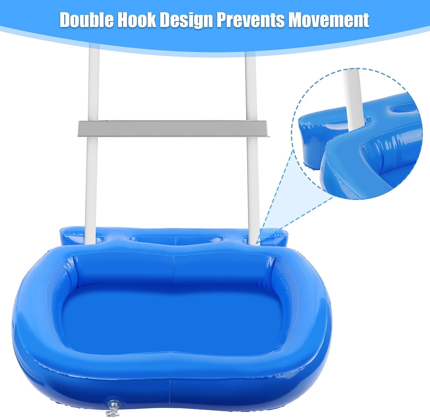 Pool Foot Bath, Inflatable Pool Foot Wash Tray for Pool Entry Ladder, Portable Foot Bath Basin for In Ground and Above Ground Swimming Pools