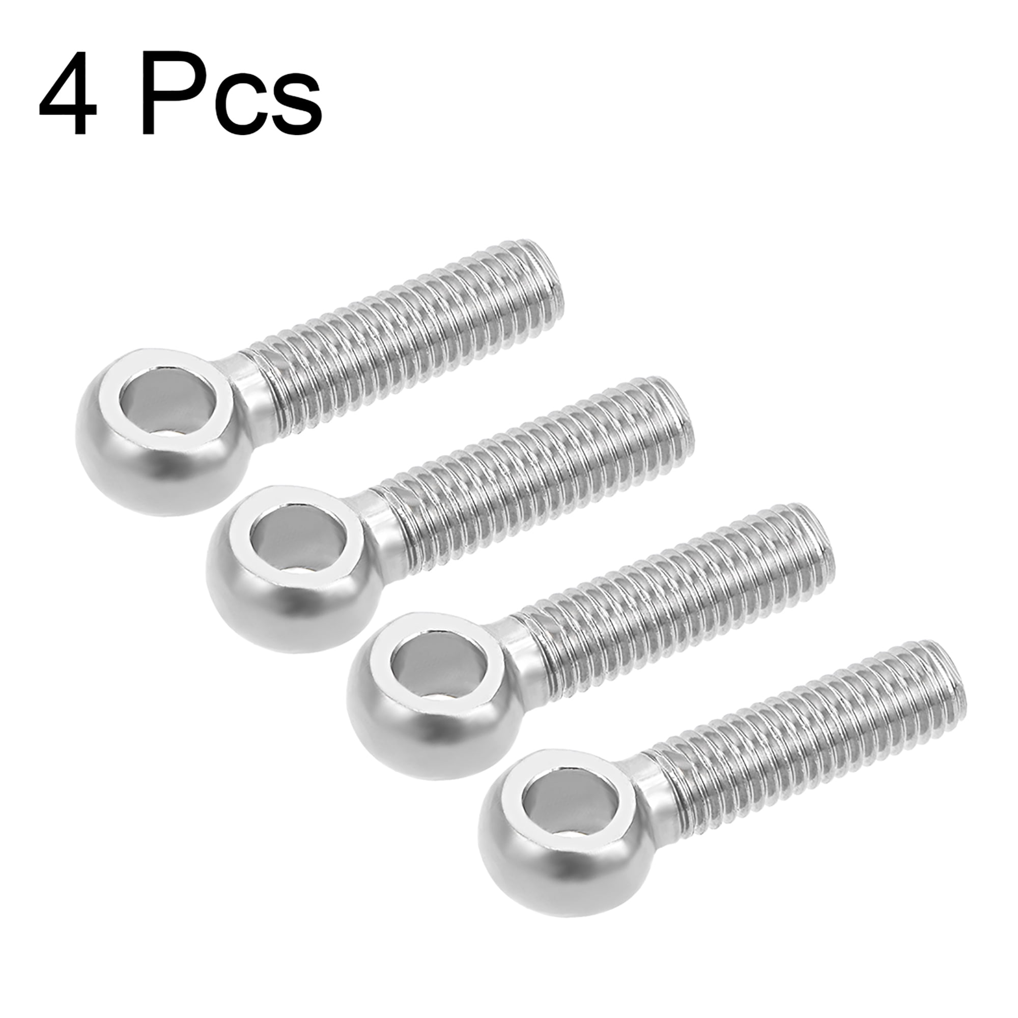 uxcell M8 x 40mm 304 Stainless Steel Machine Shoulder Lift Eye Bolt Rigging Silver Tone 5pcs
