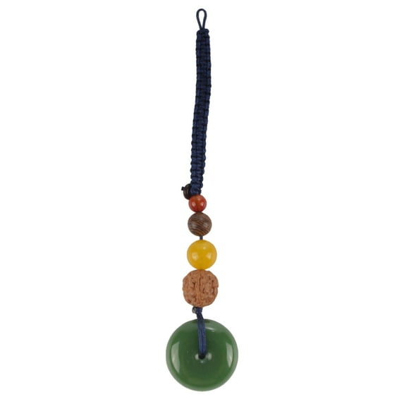 Harmony Jade Donut Healing Necklace - Colorful Chakra Gemstone Key Chains - Stone Disc Balancing Pendants For Jewelry Making