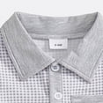thumbnail image 6 of TOWED22 Toddler Baby Boy 2Pcs Summer Outfit Lobster Crawfish Embroidery Short Sleeve T-Shirt Gingham Shorts Set Grey,6-12 M, 6 of 8