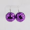 thumbnail image 1 of Pendientes de discoteca vintage de los años 70, pendientes de bola azul disco, estilo de moda, 1 of 5