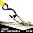 thumbnail image 4 of US Cargo Control Double Stud L Track Fitting With Pear Link, Use With L Track Rails In Your Truck Or Trailer To Create Instant Tie-Down Anchor Points, Working Load Limit Of 1,666 Pounds, 4 Pack, 4 of 5