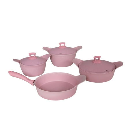

7 pcs Non Stick Cookware Set Pink
