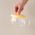 thumbnail image 4 of Hariumiu Spoon Holder Cup Lid Silicone Cup Lid with Ball-shaped Handle Spoon Holder Food Grade Heat Resistant Dustproof Airtight Universal Round Teacup Glass, 4 of 10