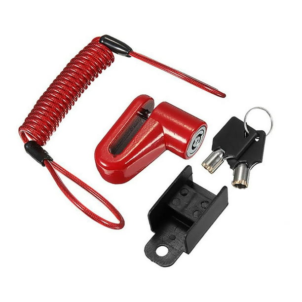 Sonducket Cuerda de recordatorio de bloqueo de freno de disco, seguridad antirrobo, rueda de motocicleta, candado de llave para exteriores, Ciclismo