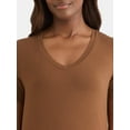 thumbnail image 3 of Time and Tru Women's V-Neck Tunic Tee with Short Sleeves, Sizes XS-XXXL, 3 of 5