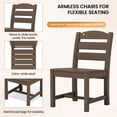 thumbnail image 6 of KINGYES 7-Piece Outdoor Dining Set, HDPE Patio Table and Chairs with Umbrella Hole, Dark Brown, 6 of 13