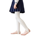thumbnail image 2 of SEAOPEN Ballet Tights Girls Dance Tights School Girls Footless Gymnastics Leggings Kids Pantyhose Stockings White 9-13Years, 2 of 3