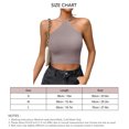 thumbnail image 4 of Camisa de punto sin mangas corta ajustada de Color liso elegante a la moda con lazo Halter para mujer para fiesta, 4 of 6