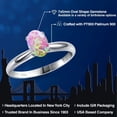 thumbnail image 2 of Gem Stone King PLAT-900 Platinum Simulated Pink Opal Engagement Ring for Women | 0.63 Cttw | Oval Cabochon 7X5MM | Gemstone October Birthstone | Size 8, 2 of 6