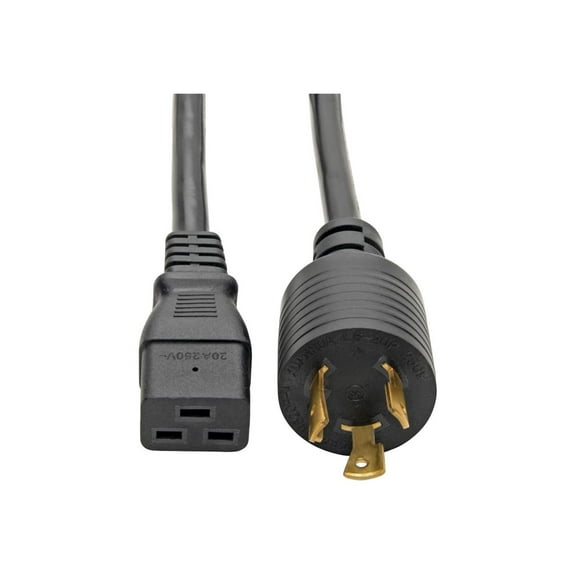Tripp Lite Model P040-012 12 ft. Black IEC-320-C19 to NEMA L6-20P 12AWG Heavy Duty Power Cord