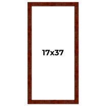 17x37 Walnut Brown Veneer Real Wood Picture Frame Width 1.75 inches | Interior Frame Depth 0.5