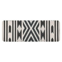 Boho Black and White Diamond Central Ethnic Pattern Kitchen Rug Mat,Kitchen Runner Rugs Non Skid Washable,Decorative Kitchen Floor Mats for Kitchen,Sink,Laundry,17"x47.2"