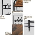 thumbnail image 4 of Coat Rack Shoe Bench, Multifunctional 3-in-1 Iron Rack with Shoe Rack, 3 Layers Storage Rack and 8 Double Hooks, for Stable Storage Solution in Hallway, Entrance or Living Room, Brown, 4 of 7