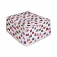 thumbnail image 1 of Fashion Rectangle Pouf, Repetitive Style Image of Colorful Bags Sacks and Handbags Ladies Choice Print, Under Desk Foot Stool for Living Room Office Ottoman with Cover, 25", Multicolor, by Ambesonne, 1 of 4