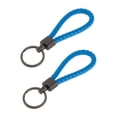 thumbnail image 1 of Unique Bargains Car Keychain Universal Key Chain with Ring for Key Fobs for Home for Women Leather Zinc Alloy Blue 2 Pcs, 1 of 6