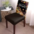 thumbnail image 2 of Dining Chair Covers Set of 6,Pumpkin Leaf on Orange Linen Universal Stretch Kitchen Seat Covers Parsons Chair Protector Slipcover for Home Restaurant Party Decor,Autumn Plant Thanksgiving Theme, 2 of 6