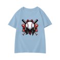 thumbnail image 6 of YUEHUA Clothes for Girls 10-12 Summer Boys Girls and Children's Short Sleeved Baseball Patterned Casual Loose Fitting Short Sleeved T Shirt, Size 4-5 Years, 6 of 6