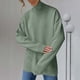 thumbnail image 1 of Suéter de cuello alto para mujer, moda informal, suéter de manga larga con cuello redondo, suéter para mujer, 1 of 7