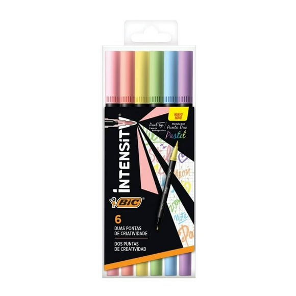 Plumón Bic Intensity Punta Duo Pastel 6 Piezas