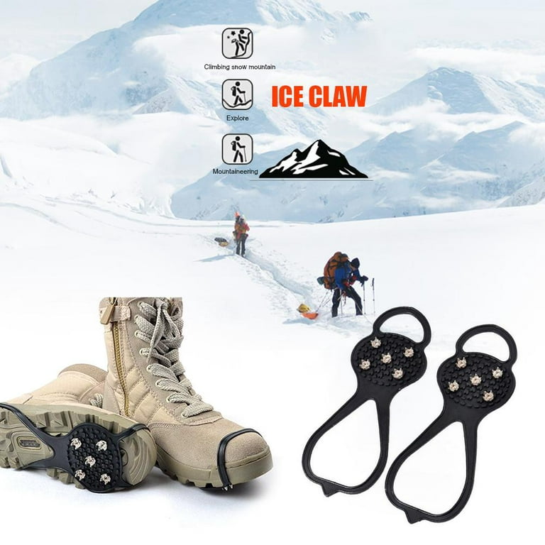 unbrand 5 Tooth Mountaineering Anti-skid Crampons Female Male Crampons Crampons Black one size