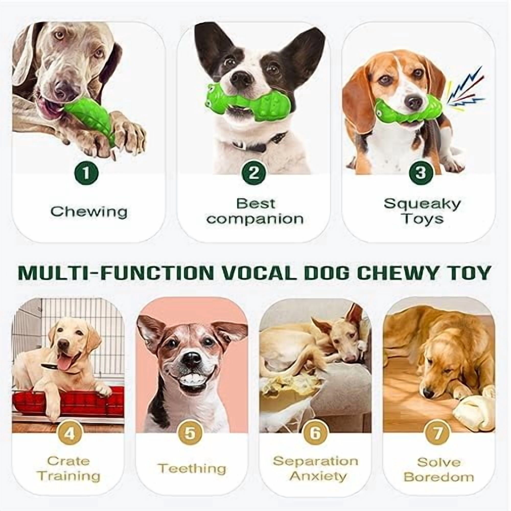 Indestructible Chew Toy for Large Breeds, Extremely Tough Dog Toy for Aggressive Chewers, Durable Latex Green Toy