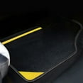 thumbnail image 2 of Leadwolf 4pcs Car Floor Mats Universal for Mercedes-Benz Vinyl Yellow Velvet Colored Stripe All Weather Front Rear Liner Carpet, 2 of 8