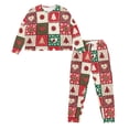 thumbnail image 2 of Tutolipy Christmas Tree Printed Drawstring Pajamas for Women Soft Sleepwear Crewneck Nightwear Long Sleeve Tops Jogger Pants Pajama Sets, 2XL, 2 of 7