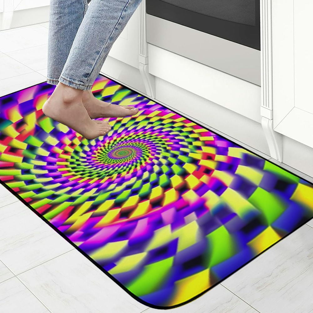 Heduofu Doormat Colorful Optical Expansion Non-Slip Indoor Entryway Door Mat (Rubber Backing) Decorative Door Mat, Door Mat with Non-Slip Rubber Backing, Easy Cleaning, Traps Dirt, for Entry, Patio
