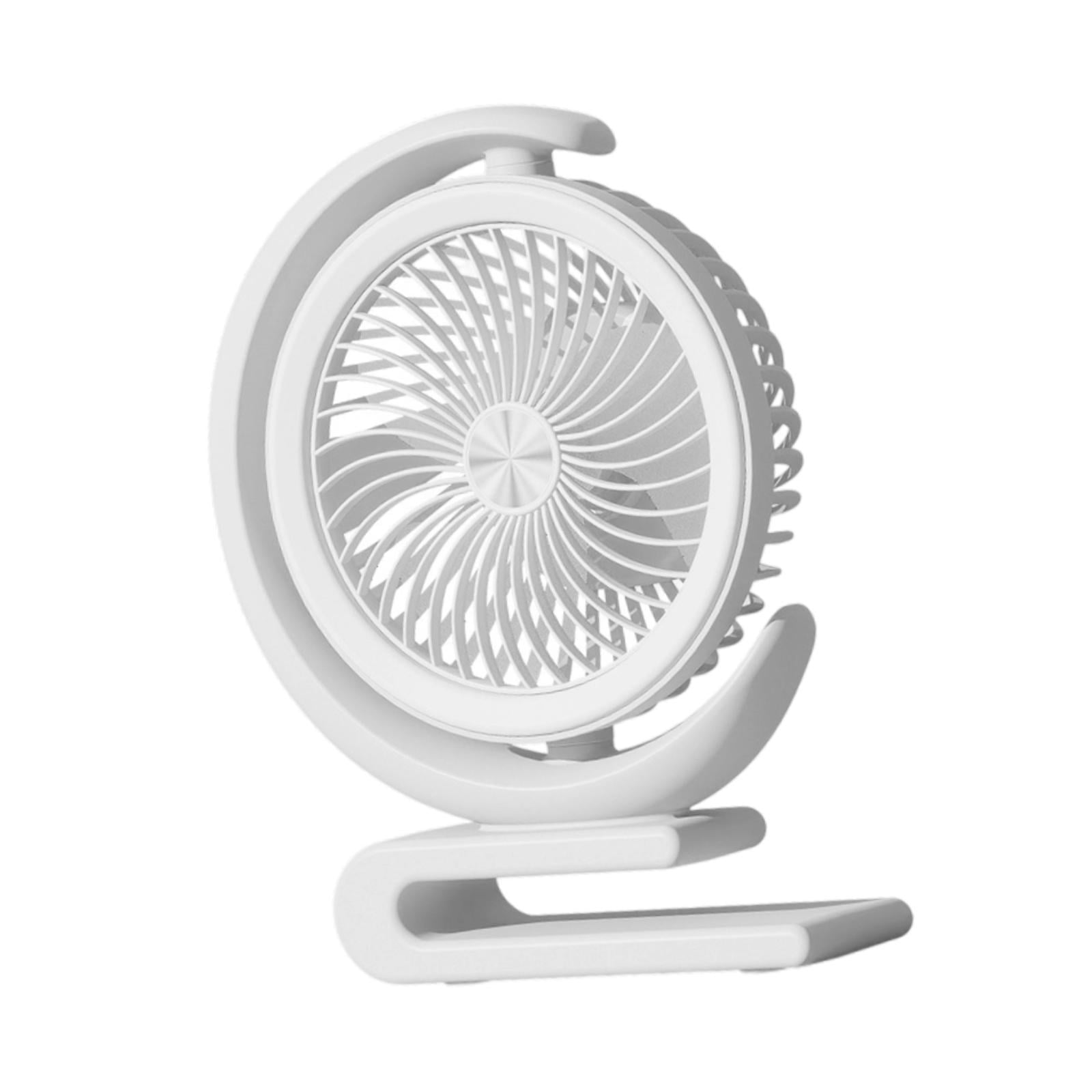 Baoblaze Desktop Fan Portable with Night Light for Dorm Bathroom Kitchen White