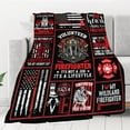 thumbnail image 2 of Firefighter Blanket Firefighter Gifts for Men Boys, American Red Line Flag Throw Blankets, Fireman Gifts, Firefighter Graduation Gifts, Firefighter Dad 60"x50", 2 of 6