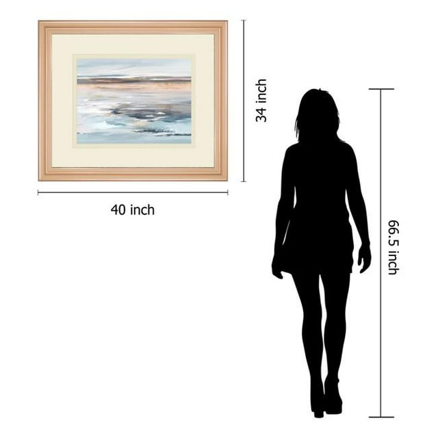 Classy Art DM5843 34 x 40 Po au-Delà de la Mer par Valeria Mural Imprimé Encadré