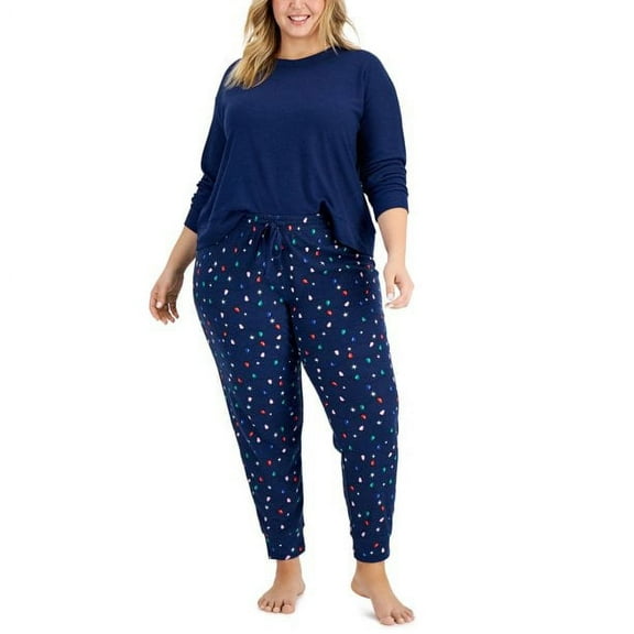 Jenni by Jennifer Moore Womens Plus Size Waffle Pajama Set