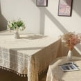 thumbnail image 6 of Beige Tablecloth Crochet Tablecloths Lace Handmade Doily Cotton Table Doilies for Wedding Praty, 6 of 6