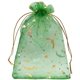 thumbnail image 1 of Bolsas de regalo Jexila, 100 unidades, organza verde, 10 x 15 cm, con cordón, 1 of 7