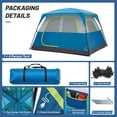 thumbnail image 6 of EDX 6 Person Waterproof & Windproof Family Camping Tent with Large Interior, Easy Setup Cabin Tent with Mesh Windows & Skylights, Portable Outdoor Tent for Car Camping, Hiking, Fishing, Blue, 6 of 8